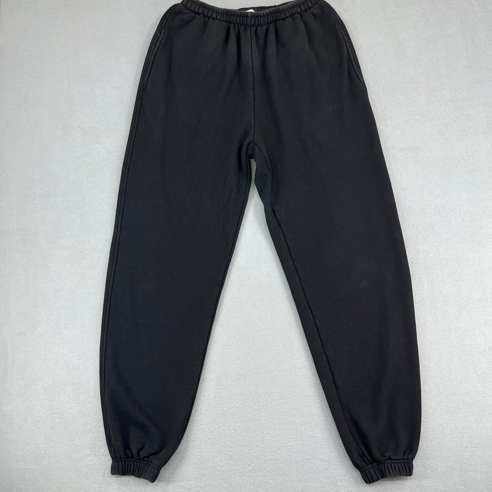 Studio R330 Womens Black Elastic Waist Cuffed Sweatpants Joggers Size M